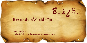 Brusch Ádám névjegykártya